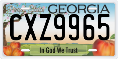 GA license plate CXZ9965