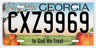 GA license plate CXZ9969