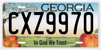 GA license plate CXZ9970