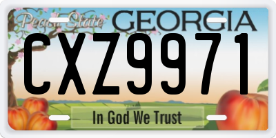 GA license plate CXZ9971