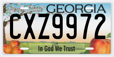 GA license plate CXZ9972