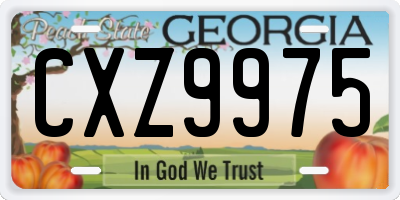 GA license plate CXZ9975