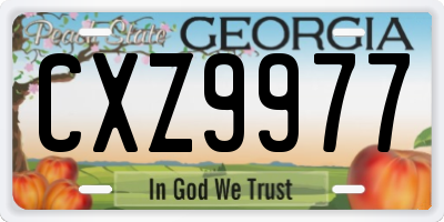 GA license plate CXZ9977