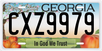 GA license plate CXZ9979