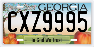 GA license plate CXZ9995