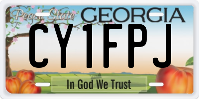 GA license plate CY1FPJ