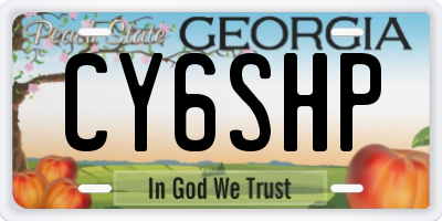 GA license plate CY6SHP