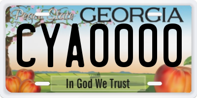GA license plate CYA0000