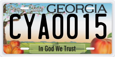 GA license plate CYA0015