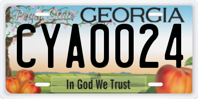 GA license plate CYA0024