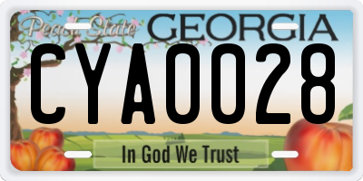 GA license plate CYA0028