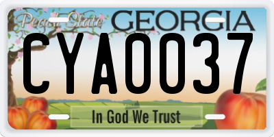 GA license plate CYA0037