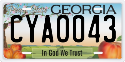GA license plate CYA0043