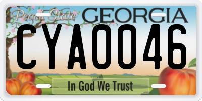 GA license plate CYA0046