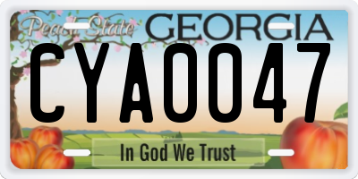 GA license plate CYA0047