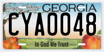 GA license plate CYA0048