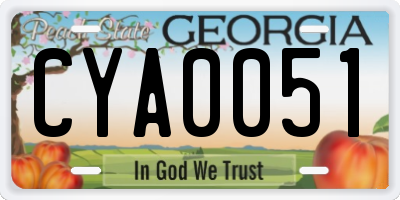 GA license plate CYA0051