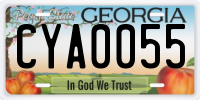GA license plate CYA0055