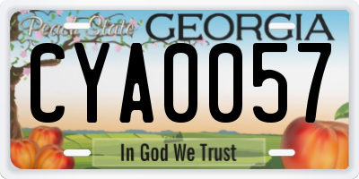 GA license plate CYA0057