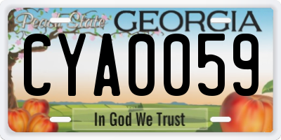 GA license plate CYA0059