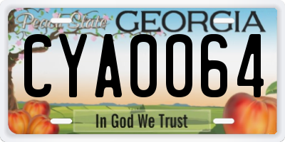GA license plate CYA0064