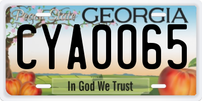 GA license plate CYA0065