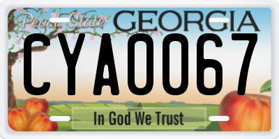 GA license plate CYA0067