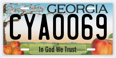 GA license plate CYA0069