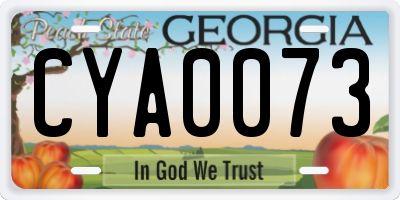 GA license plate CYA0073