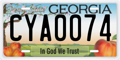 GA license plate CYA0074