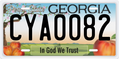 GA license plate CYA0082