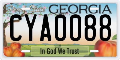GA license plate CYA0088