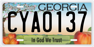 GA license plate CYA0137