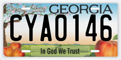 GA license plate CYA0146