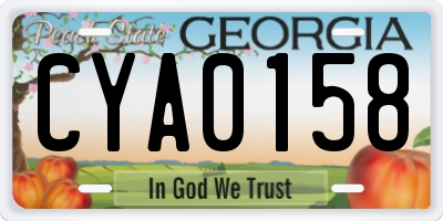 GA license plate CYA0158