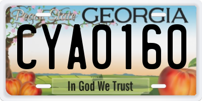 GA license plate CYA0160