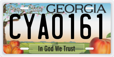 GA license plate CYA0161