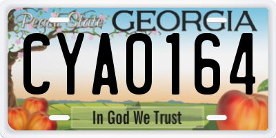 GA license plate CYA0164