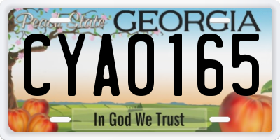 GA license plate CYA0165