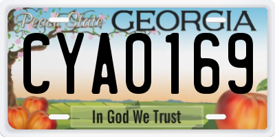 GA license plate CYA0169