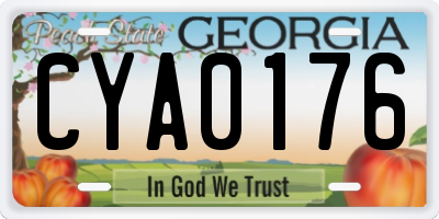 GA license plate CYA0176