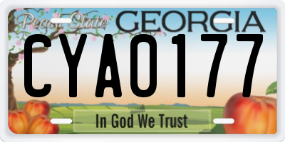 GA license plate CYA0177