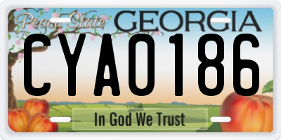 GA license plate CYA0186