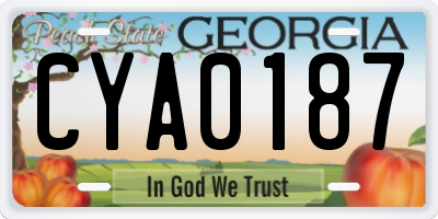 GA license plate CYA0187