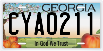 GA license plate CYA0211