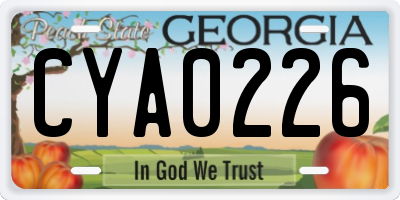 GA license plate CYA0226