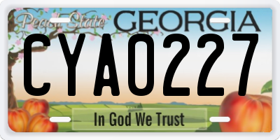 GA license plate CYA0227