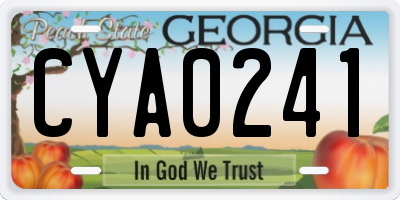 GA license plate CYA0241