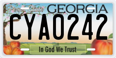GA license plate CYA0242