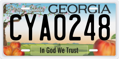 GA license plate CYA0248